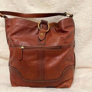 Frye Leather Ring Tote Bag in Cognac